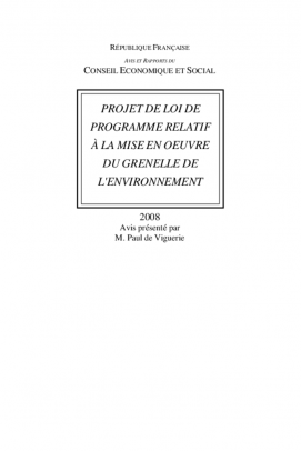 Projet de loi de programme relatif à la mise en oeuvre du Grenelle de l'environnement