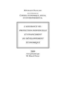 L'assurance vie : protection individuelle et financement du développement économique