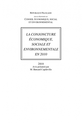La conjoncture économique, sociale et environnementale en 2010