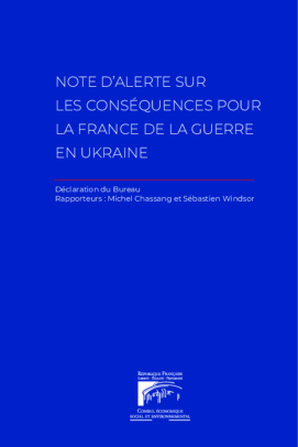 Note d'alerte sur les conséquences pour la France de la guerre en Ukraine