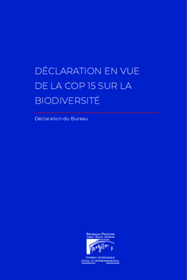 Déclaration en vue de la COP 15 sur la biodiversité