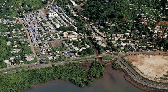 Photographie aérienne de Mamoudzou à Mayotte