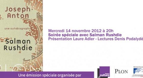 Emission spéciale avec Salman Rushdie sur France Culture ce soir, en direct du CESE 